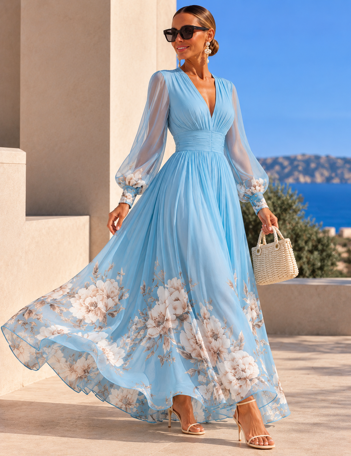 Pirelle - ウエストマーク 花柄マキシワンピース
